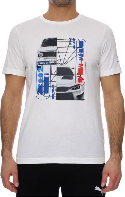 Bluzë Puma BMW Motorsport Graphic Tee M 531194-02, pambuk, e bardhë