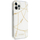 Këllëf telefoni Guess Saffiano V Stitch për iPhone 12 12 Pro, hard case, i bardhë me ar