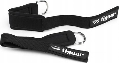 Rrip kyçi për palestër Tiguar Ankle Straps, për makinë me litar pulej, palë, të zinj