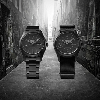 Orë dore Seiko 5 Sports Automatic, e zezë
