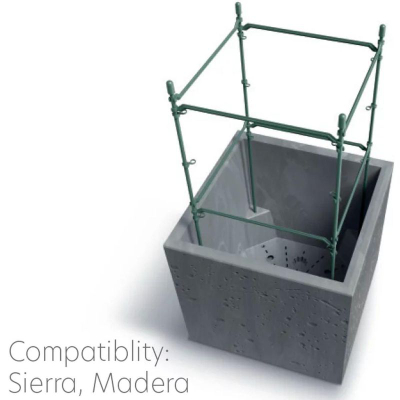 Vazo për zbukurim Kvtin Sierra Square, 38.5 cm, efekt betoni, antracit