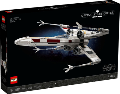 Lodër LEGO Star Wars X Wing Starfighter 75355, set koleksion XHCS, me minifigurë Luke Skywalker, shumëngjyrësh