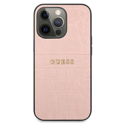 Futrollë telefoni Guess Croc për iPhone 13 Pro 6.1", TPU, rozë