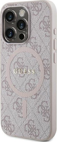 Kllëf telefoni Guess 4G Collection MagSafe, për iPhone 13 Pro/13, lëkurë sintetike, rozë