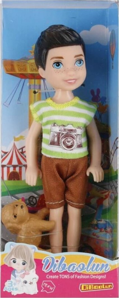 Kukull djalosh Mega Creative Doll Boy, 13cm, me qenush, shumëngjyrëshe