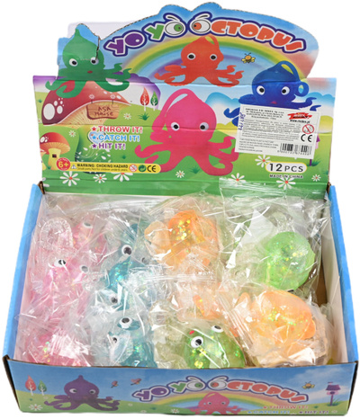 Lodër antistres Midex Squishy Octopus D45098, set 12 copë, shumëngjyrëshe