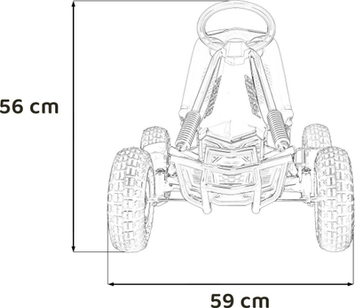 Go-kart me pedale Ramiz PerHour AIR, 105 x 59 x 56 cm, me goma t'fryme, blu