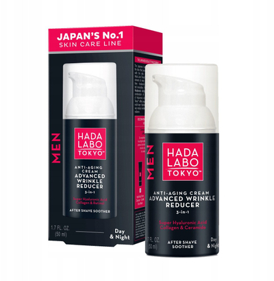 Krem fytyre Hada Labo Tokyo Men Anti Aging, kundra rrudhave, ditë edhe natë, 50ml