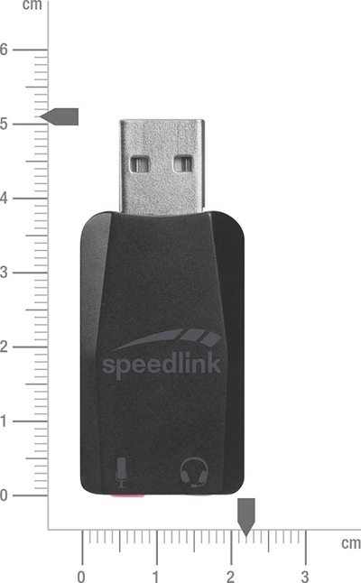 Kartë zanore e jashtme Speedlink Vigo USB, stereo, me hyrje për mikrofon, e zezë