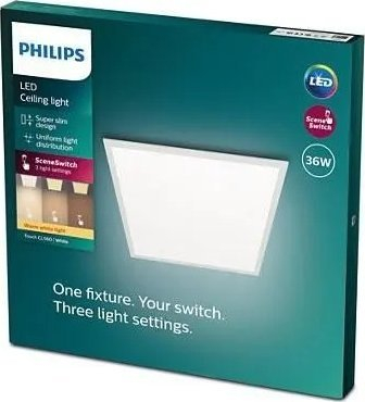 Panel tavan LED Philips Touch, 62.8 x 62.8cm, 2700K, i bardhë