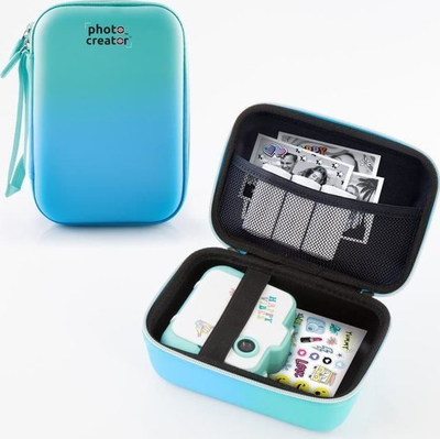 Kuti për kamerë instant Photo Creator, me 3 rrollna letër termike, me sticker-a, ngjyrë teal