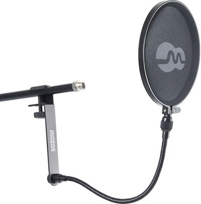 Filter pop për mikrofon Mozos PS-3, krah fleksibil 25 cm, i zi