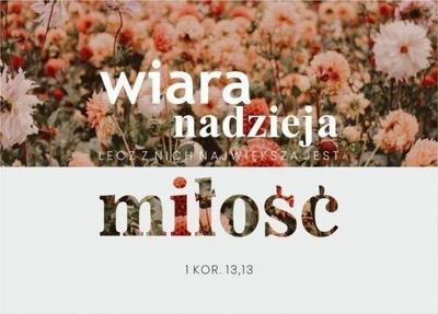 Kartolinë Koinonia Card Faith Hope Love Flowers, C6 114x162mm, me zarf, shumëngjyrëshe
