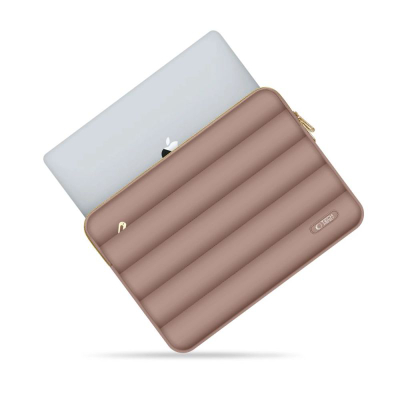 Mbajtëse laptopi Tech-Protect Puffy, 15–16", me çantë për aksesorë, rozë