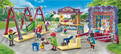 Lojë konstruktore Playmobil Fun Fair Amusement Park 71452, 135 pjesë, për moshë 4-10 vjeç, shumngjyrëshe