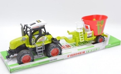 Lodër traktor Trifox me makineri bujqësore, set lojërash, shumëngjyrësh