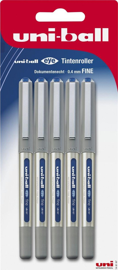 Stilolaps rollerball Uni-Ball Eye UB-157, 0.4 mm, set 5 copë, bojë blu