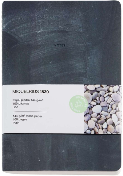 Fletore Miquelrius STONE PAPER, A5, 80 fletë, e zezë