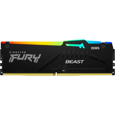 Memorie RAM Kingston Fury Beast DDR5, 32GB, 6400MHz CL32, RGB, e zezë