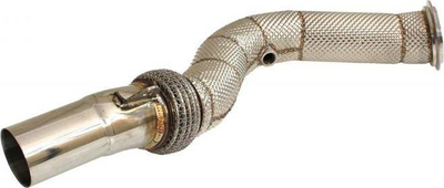 Downpipe TurboWorks për BMW F80 F82 F83 M3 M4 S55, çelik inox, me mburojë termike