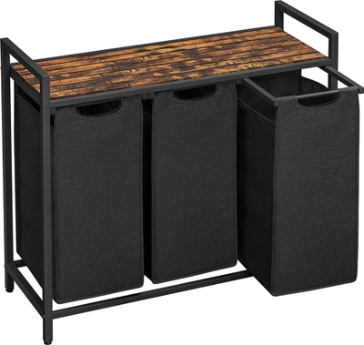 Ѕидни полици Cabinet Rustic Loft Shelf, сет од 3 парчиња, индустриски стил, кафеава