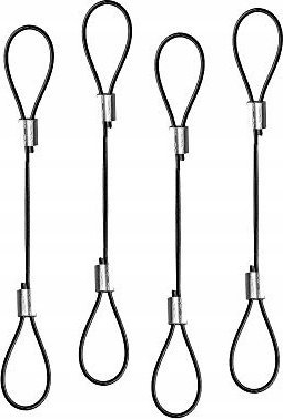 Set lidhëse kabllosh LINDY 40774, set 4 copë, çelik inox, të zeza