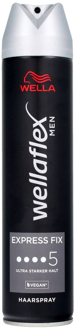 Llak flokësh Wella Wellaflex Men Express Fix, fiksim shumë i fortë, 250ml
