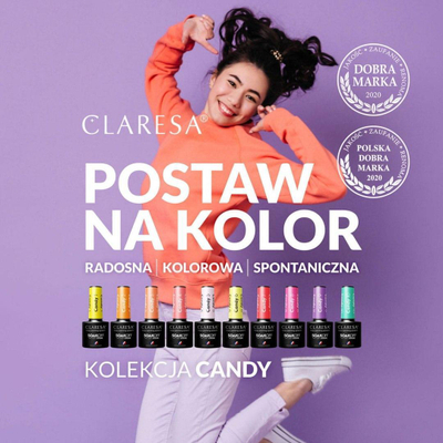 Llak xheli për thonj Claresa SoakOff Color Candy 9, UV LED, 5 g