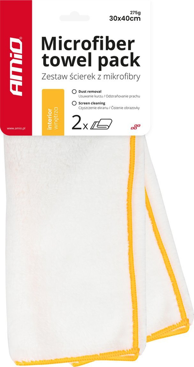 Lecka mikrofibre AMiO 03740, set 2 copë, 30x40 cm, e bardhë
