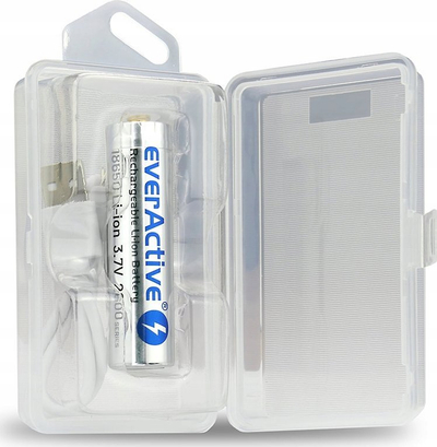 Bateri e rikarikushme EverActive 18650, 2600mAh, Li-ion 3.7V, me micro USB