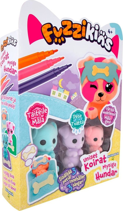 Set kreativ Martinex Fuzzikins Dozy Dogs, me qenushë për ngjyrosje