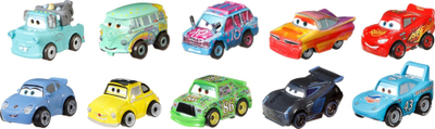 Set maketash metalike Disney Pixar Cars Mini Racers Variety, 10 copë, shumëngjyrëshe