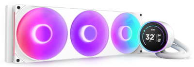 Ладење со вода за процесор NZXT Kraken Elite 420 RGB, 3x140mm, IPS екран, бел