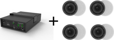 Set bokse Vivolink AUDIOPACK4, 4 bokse tavanore, subvufer aktiv, i bardhë