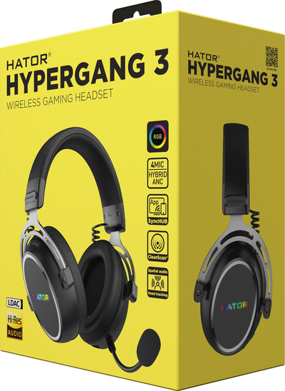 Headset gaming Hator Hypergang 3 Wireless, pa kabllo, Bluetooth, i zi