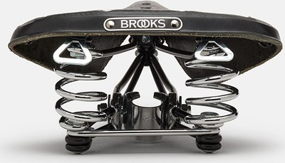 Selino biçiklete Brooks B66, lëkurë, susta çeliku, e zezë