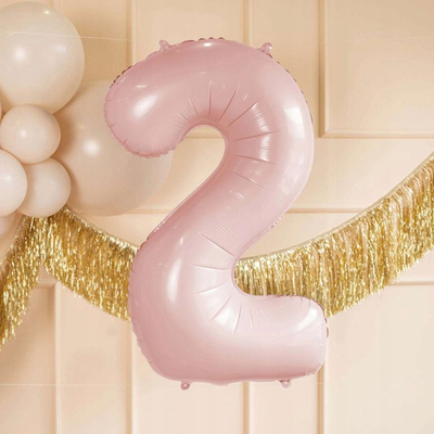 Balonë folio Partydeco numri 2, 72cm, rozë e çelët