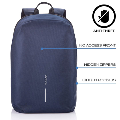 Çantë shpine XD Design Bobby Soft, 15.6", kundër vjedhjes, blu navy