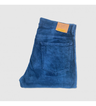 Pantallona kadife The Indigo, korduroy, drejt, blu indigo