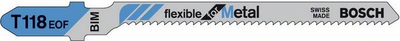Сет сечила за виљушкаста пила Бош T118EOF Flexible for Metal, 83mm, 5 парчиња