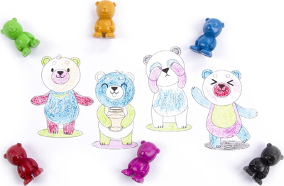 Ngjyra dylli Derform Kidea Bear, set 6 ngjyrash, për fëmijë, shumëngjyrëshe