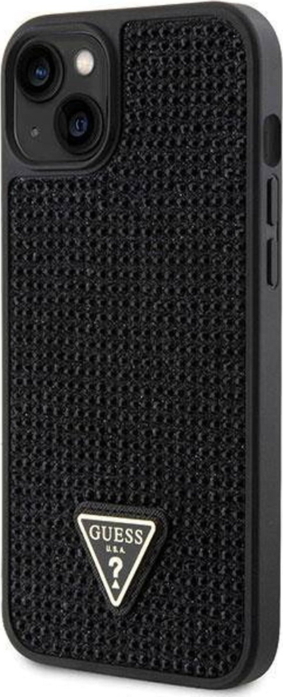 Këllëf telefoni Guess për iPhone 14 Plus Rhinestone, PC TPU, me kristale, i zi