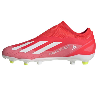 Këpucë futbolli Adidas X Crazyfast League Junior, pa lidhëse, për bar natyral, të kuqe