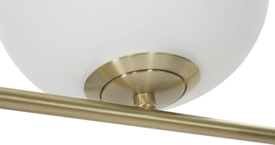 Lampë dyshemeje Glamy Oval, 51x24x180 cm, metal ngjyrë ari, sfera xhami të bardha