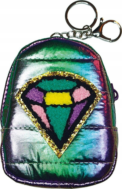 Portofol çantë shpine Stnux Puffy Wallet Keychain Backpack STN 8806 P12, me varëse metalike, shumëngjyrësh