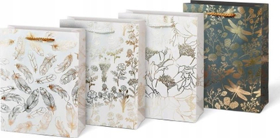 Кеса за подарок Gift Bag M Lux, 18x23x9cm, со рачка, разновидно обоена