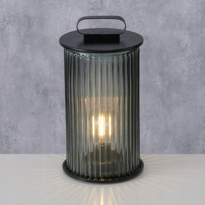Lampë tavoline Boltze Home Spargo, 24cm, me bateri, gri e errët