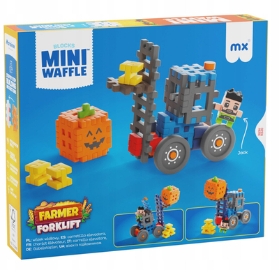 Set ndërtimi Marioinex Mini Waffle Farmer Forklift Truck, kamion forklift, shumëngjyrësh