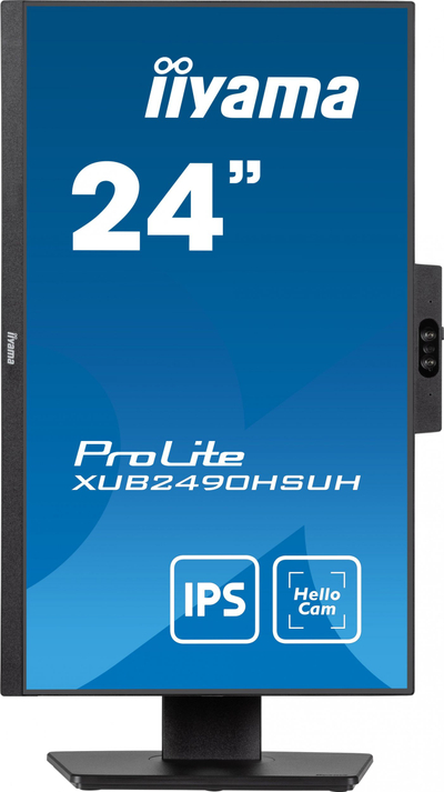 Monitor Iiyama ProLite XUB2490HSUH, 24", IPS Full HD, me kamerë Windows Hello, i zi