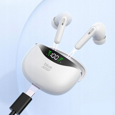 Kufje pa tela Blue Star TWS T60, Bluetooth 5.4, IPX4, të bardha